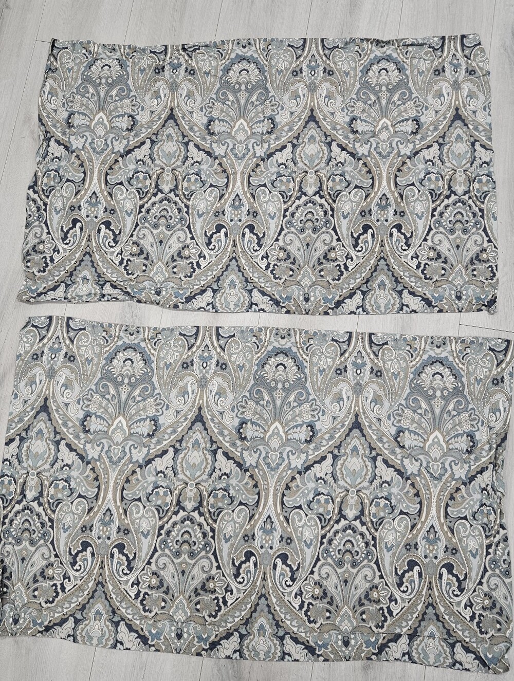 Pottery Barn Mackenna Paisley Percale King Pillow Shams Cases Cotton Blue Set 2